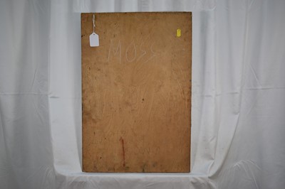Lot 947 - *Colin Moss (1914-2005) oil on board - 'Sharing a Light', an early work, signed and dated '54, unframed 56 x 38cm