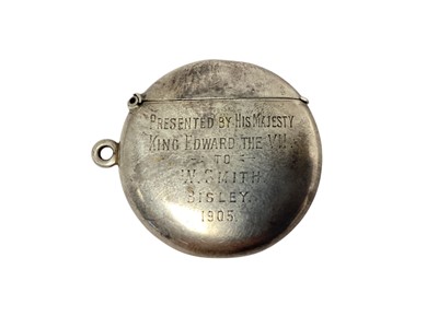 Lot 2 - H.M. King Edward VII Royal presentation National Rifle Association Bisley silver Vesta case