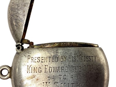 Lot 2 - H.M. King Edward VII Royal presentation National Rifle Association Bisley silver Vesta case