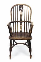 Lot 1615 - Early 19th century ash and elm stick back...
