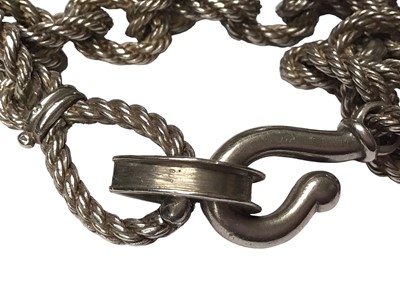 Lot 119 - Hermès silver (800) rope twist oval link bracelet with hook and eye detail