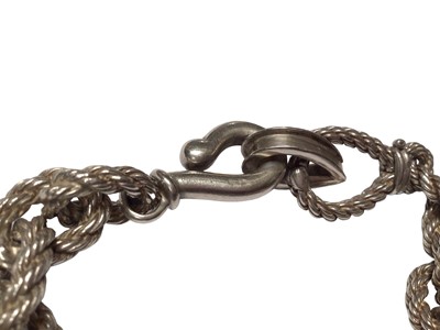 Lot 119 - Hermès silver (800) rope twist oval link bracelet with hook and eye detail
