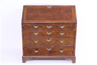 Lot 1651 - George II walnut crossbanded and featherbanded...