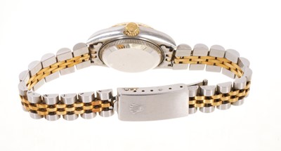 Lot 581 - Ladies Rolex Oyster Perpetual DateJust gold and stainless steel wristwatch, boxed with papers