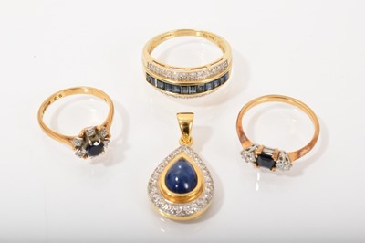 Lot 556 - Group of sapphire and diamond jewellery