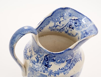 Lot 45 - Scarce Early Victorian blue and white military review jug