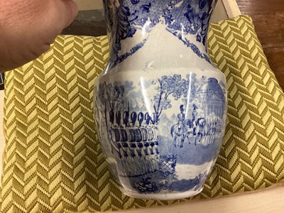 Lot 45 - Scarce Early Victorian blue and white military review jug