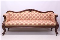 Lot 1683 - Mid-Victorian mahogany sofa with undulating...