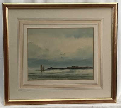 Lot 80 - Abraham Hulk, pair of watercolours, coastal views, signed in glazed gilt frames