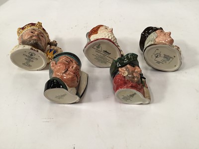 Lot 1265 - Collection of 20 Royal Doulton character jugs including King Edward VIII, Queen Elizabeth 1 of England, King Philip II of Spain and Christopher Columbus, some limited editions