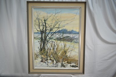 Lot 975 - Anthony Atkinson (1929-2014) oil on canvas - The Water Meadows, signed, 102cm x 76cm, framed