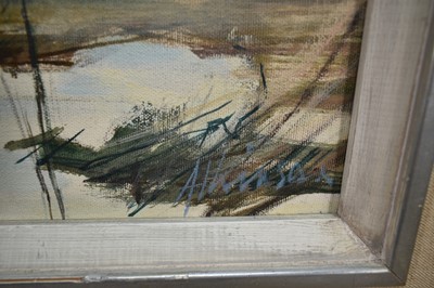 Lot 975 - Anthony Atkinson (1929-2014) oil on canvas - The Water Meadows, signed, 102cm x 76cm, framed