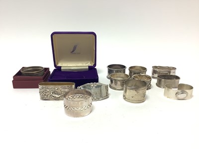 Lot 369 - Collection silver and plated napkin rings