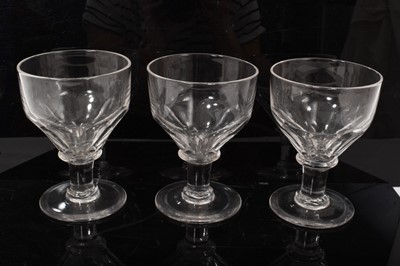 Lot 147 - Set of twelve Georgian style glass rummers