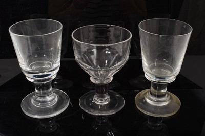 Lot 147 - Set of twelve Georgian style glass rummers