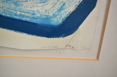 Lot 910 - *Sally McLaren (b.1936) collage and mixed media - media - 'Waterlogs', signed, 29cm x 35cm, in glazed frame