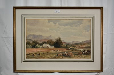 Lot 923 - Attributed to Peter de Wint (1784-1849) watercolour - The Harvesters, 29cm x 46cm, in glazed gilt frame