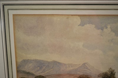 Lot 923 - Attributed to Peter de Wint (1784-1849) watercolour - The Harvesters, 29cm x 46cm, in glazed gilt frame