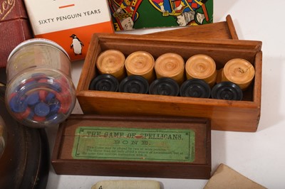 Lot 720 - Collection of vintage games including solitaire, with Victorian marbles