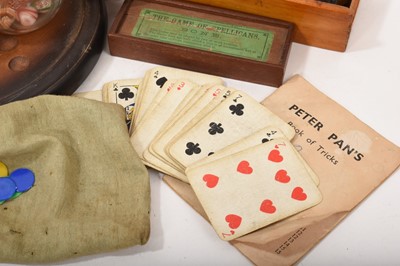 Lot 720 - Collection of vintage games including solitaire, with Victorian marbles