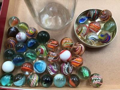 Lot 720 - Collection of vintage games including solitaire, with Victorian marbles