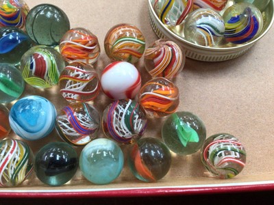 Lot 720 - Collection of vintage games including solitaire, with Victorian marbles