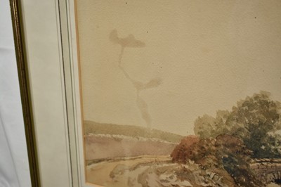 Lot 922 - Attributed to Peter de Wint (1784-1849) watercolour - Landscape with Bridge, 32cm x 49cm, in glazed gilt frame