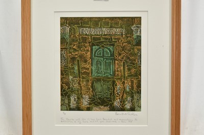 Lot 924 - Benedict Rubbra (b.1938) signed artist’s proof linocut, Untitled, with presentation inscription dated 1998, 28cm x 23cm, in glazed frame