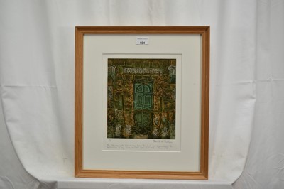 Lot 924 - Benedict Rubbra (b.1938) signed artist’s proof linocut, Untitled, with presentation inscription dated 1998, 28cm x 23cm, in glazed frame
