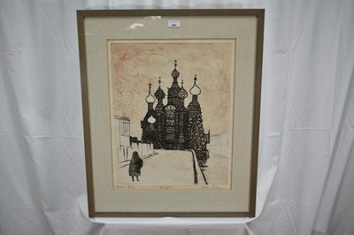 Lot 904 - *Julian Trevelyan (1910-1988) signed etching - Leningrad, Artist's Proof, 49cm x 39cm, in glazed frame