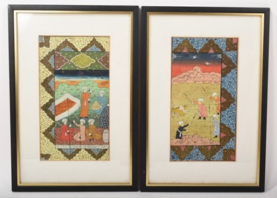 Lot 360 - Pair of Indo-Persian illuminated leafs
