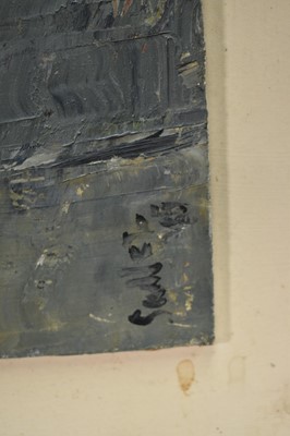 Lot 980 - *Robert Sadler (1909-2001) acrylic on board - Abstract, signed and dated ‘85, 31cm x 41.5cm, framed