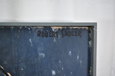 Lot 987 - *Robert Sadler (1909-2001) oil on board - Shipbuilding, signed, 1950s, 51cm x 61cm, framed