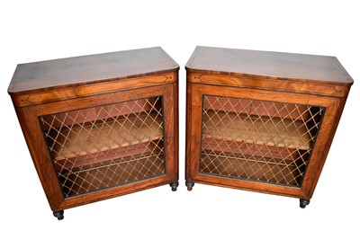 Lot 1202 - Pair of Regency mahogany pier cabinets