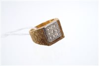 Lot 773 - 1970s gentlemen's gold signet ring with a...