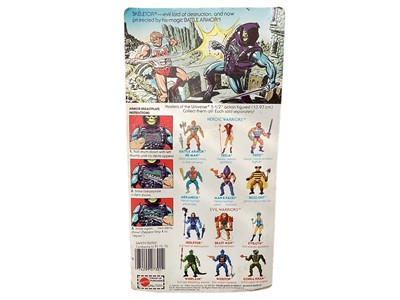 Lot 9 - Mattel (c1983) Masters of the Universe Battle Armor Skeletor 6" action figure, on card (creased bottom corners) and bubblepack No.7301 (1)