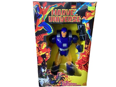 Lot 14 - Matchbox (c1984) Voltron II Defender of the Universe Deluxe Gladiator Set, boxed No.700220 (x2), LJN Toys Blue Lion & Lotar's Ship, on card with bubblepack and Toy Biz Marvel Universe 10" a...