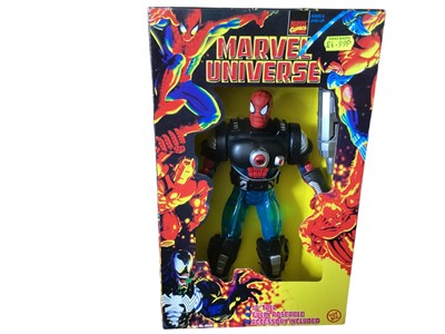 Lot 14 - Matchbox (c1984) Voltron II Defender of the Universe Deluxe Gladiator Set, boxed No.700220 (x2), LJN Toys Blue Lion & Lotar's Ship, on card with bubblepack and Toy Biz Marvel Universe 10" a...