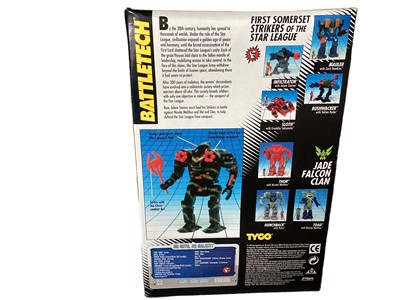 Lot 15 - Tyco (c1994) Battletech Thor with Nicolas Malthus, boxed (bottom opened) No.1358-2 & Axman with Adam Steiner, boxed No.1358-1, Infiltrator with Adam Steiner No.1350-1, Sloth with Franklin Sa...