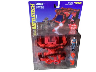 Lot 15 - Tyco (c1994) Battletech Thor with Nicolas Malthus, boxed (bottom opened) No.1358-2 & Axman with Adam Steiner, boxed No.1358-1, Infiltrator with Adam Steiner No.1350-1, Sloth with Franklin Sa...
