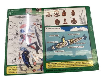 Lot 22 - Palitoy Action Man International German Paratrooper Uniform No.34284, Two Military Panorama Rub Down Action Transfers & 250 piece puzzles (x3) (5)