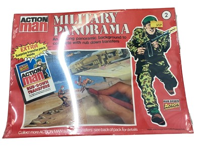 Lot 22 - Palitoy Action Man International German Paratrooper Uniform No.34284, Two Military Panorama Rub Down Action Transfers & 250 piece puzzles (x3) (5)