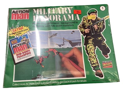 Lot 22 - Palitoy Action Man International German Paratrooper Uniform No.34284, Two Military Panorama Rub Down Action Transfers & 250 piece puzzles (x3) (5)