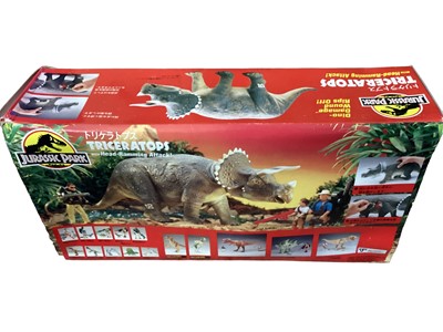 Lot 24 - Kenner (c1993) Jurassic Park Jungle Explorer & Triceratops, both boxed, plus board game (3)