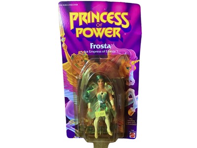 Lot 26 - Mattel (c1984) Princess of Power action figures Frosta No.9189, She-Ra No.9182, Angella No.9186, Glimmer No.9188, Castespella No.9187 & dual logo Mermista No.2454 & Fanastic Fashions Blu...