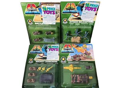 Lot 30 - Kenner (c1989) Mega Force diecast Military vechiles including Triax ArmyTar-Traks (x2), Fighter Bombers (x5), VTols (x2), Attack Helicopters (x2), Battle Tanks & Rocket Launchers, V Rocs VTo...