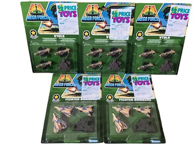 Lot 30 - Kenner (c1989) Mega Force diecast Military vechiles including Triax ArmyTar-Traks (x2), Fighter Bombers (x5), VTols (x2), Attack Helicopters (x2), Battle Tanks & Rocket Launchers, V Rocs VTo...