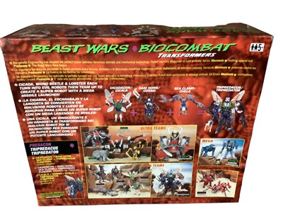 Lot 37 - Kenner (c1997) Beast Wars Biocombat Transformers Predacon Tripredacus Tripredator No.80359, Maximal Magnaboss No.80358, Predacon Inferno Formicula No.80326, Predacon Transquito Zanzara No.80362,...