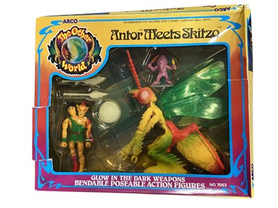 Lot 40 - Arco (c1984) The Other World bendable poseable action figure sets Antor meets Skitzo No.7053, Yurus meets Ess Gee No.7053, Froggacuda No.7054 & Sir Cobra No.7054, all boxed (4)