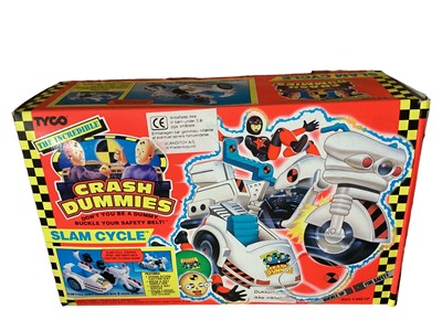 Lot 42 - Tyco X Men Wolverine Mutantcycle No.4962 & Magneto Magnetron No.4961 and Crash Dummies Slam Cycle No.1175-W, Mattel The Fli...